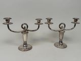 pair of silver plated candlesticks