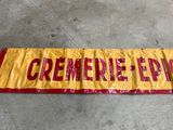 yellow and red sign with the word cremene edge on it