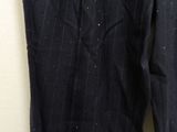 black pinstripe dress pants with silver pinstripe on them
