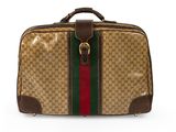 an image of a brown and green bag on a white background