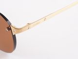 a close up of a pair of sunglasses on a white surface