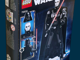 a box with a lego star wars figure and a darth vader figure