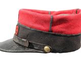 an image of a red and black hat on a white background