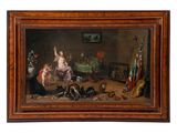an image of a painting of a woman sitting in a room
