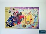 painting of a colorful abstract painting on a white wall
