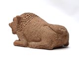 an image of a small statue of a lion on a white background