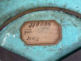 a blue plate with a tag on it that says morgan ' s
