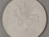 a white plate with a picture of a horse on it