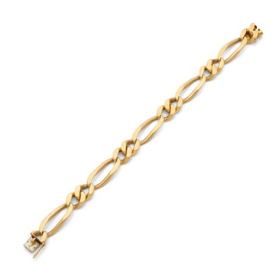 a gold link bracelet with a diamond clasp