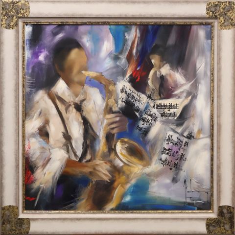 Christof MONNIN (1968) « Symphonie ». Huile sur toile. Signé en b...