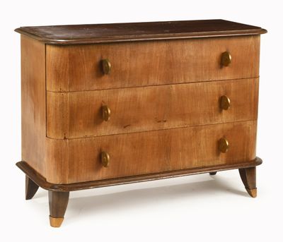 an image of a wooden chest of drawers on a white background