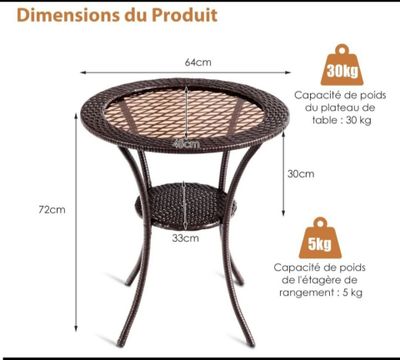 Dimensions du produit : table de jardin « Jardinne » en résine noire, ensembles de mobilier de chambre, idées de décoration d'intérieur