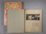 an old book with a picture of a man and a woman on it