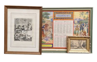 two framed pictures of people and a picture of a woman