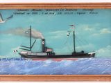 une image d'un tableau représentant un bateau dans l'eau