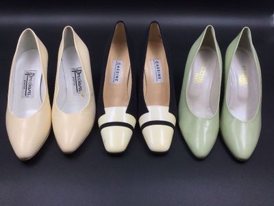 Preciosa, Cassine, Beryol. Trois paires d’escarpins en cuir. Taille 38 - Photo 1