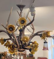 Lustre en bois de cerf à (x16) bras de lumière avec abat-jou… (photo 2)