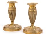paire de chandeliers anciens en laiton