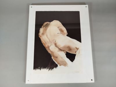 une photo d'un tableau représentant une femme nue accroché au mur