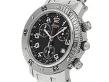 breiter men ' s chronograph stainless steel bracelet watch with black dial
