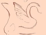 une image représentant un dessin de cygne avec des ailes sur le dos