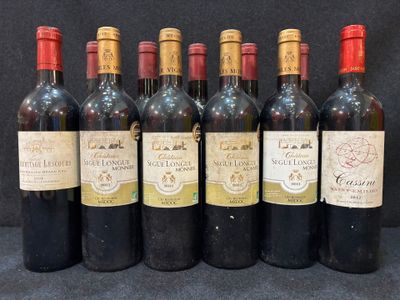 six bouteilles de vin sont alignées dans une rangée