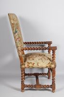 Fauteuil en bois naturel torsadé, style Louis XIII (photo 3)