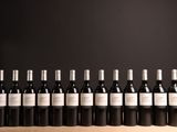 plusieurs bouteilles de vin sont alignées sur une étagère en bois