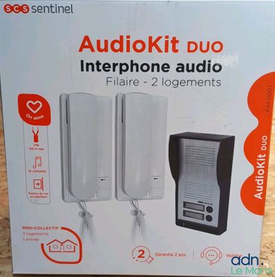 a box with two speakers in it sitting on a table