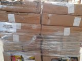 many boxes of food that are stacked on top of each other