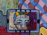une peinture représentant une femme assise sur un lit