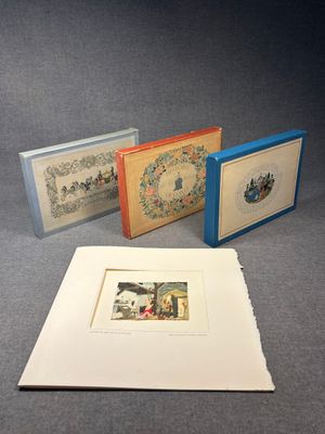 three cards with a picture of a man and a woman on them