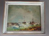 une image représentant un tableau où l'on voit un bateau en pleine mer