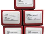four red boxes with white labels are stacked on top of each other