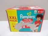 a box of diapers sitting on a table