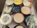 a table with a lot of plates and bowls on it