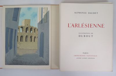 an open book with a picture of a building in the background