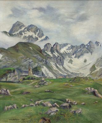 M. KUCKELKORN - Village au pied des montagnes enneigées - Pe…