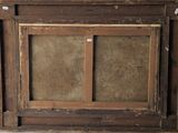 a picture of an old wooden cabinet with two doors