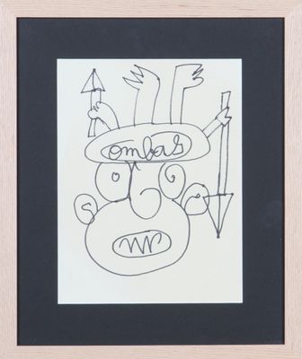 dessin représentant un homme portant un chapeau et des flèches sur la tête