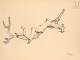 an image of a drawing of a man falling off a tree branch