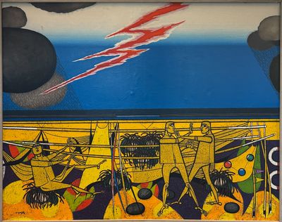 Gustave CAMUS (1914-1984) “L’altercation”, huile sur toile, …