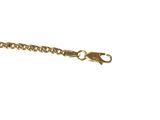 a close up of a gold chain on a white background