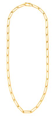 un collier à chaîne en or à maillons longs