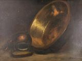 un tableau représentant un bol et un autre bol posés sur une table