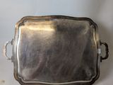 a silver tray that is sitting on a table