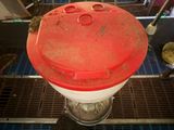 an image of a red and white fire hydrant