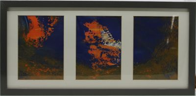 a picture of a picture of an orange and blue sky