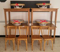 4 tables rectangulaires en hêtre