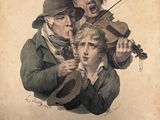 painting of a group of men playing a violin and violin